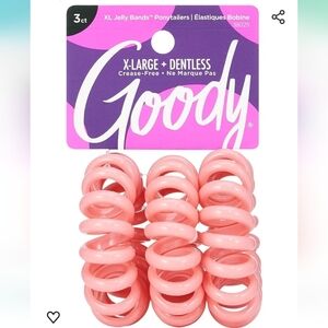 Goody XL Dentless‎ Jelly Hair Bands Pink | No Crease Ponytail Holders Thick Hair